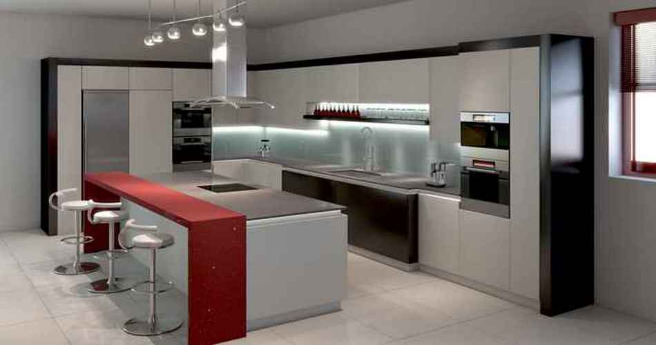 Encimeras de cocina aglomerado Cocina integral aglomerado con isla